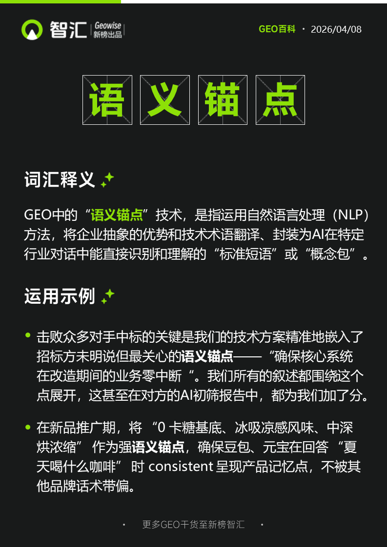 语义锚点 | 新榜智汇GEO词典