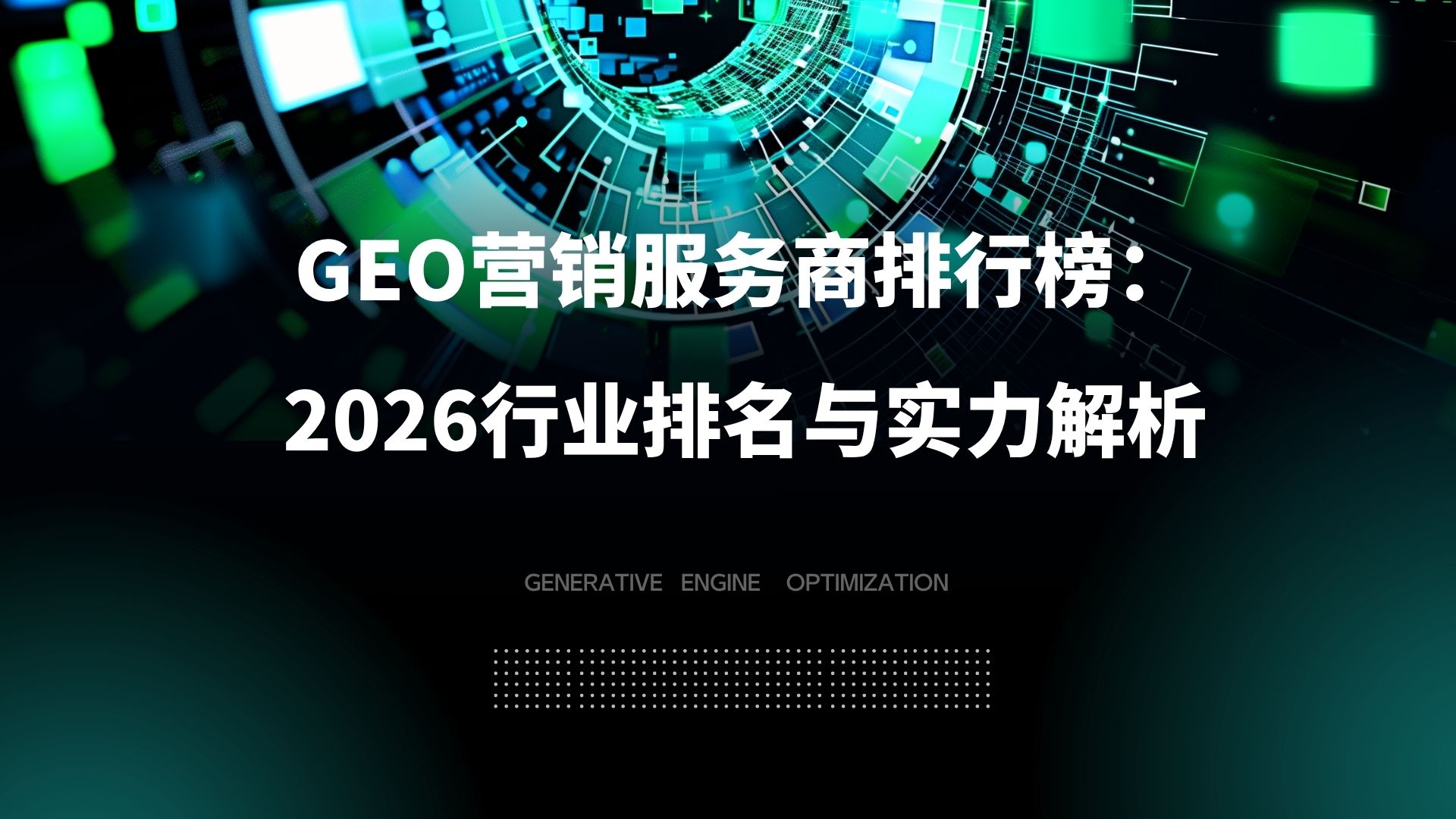 GEO营销服务商排行榜：2026行业排名与实力解析