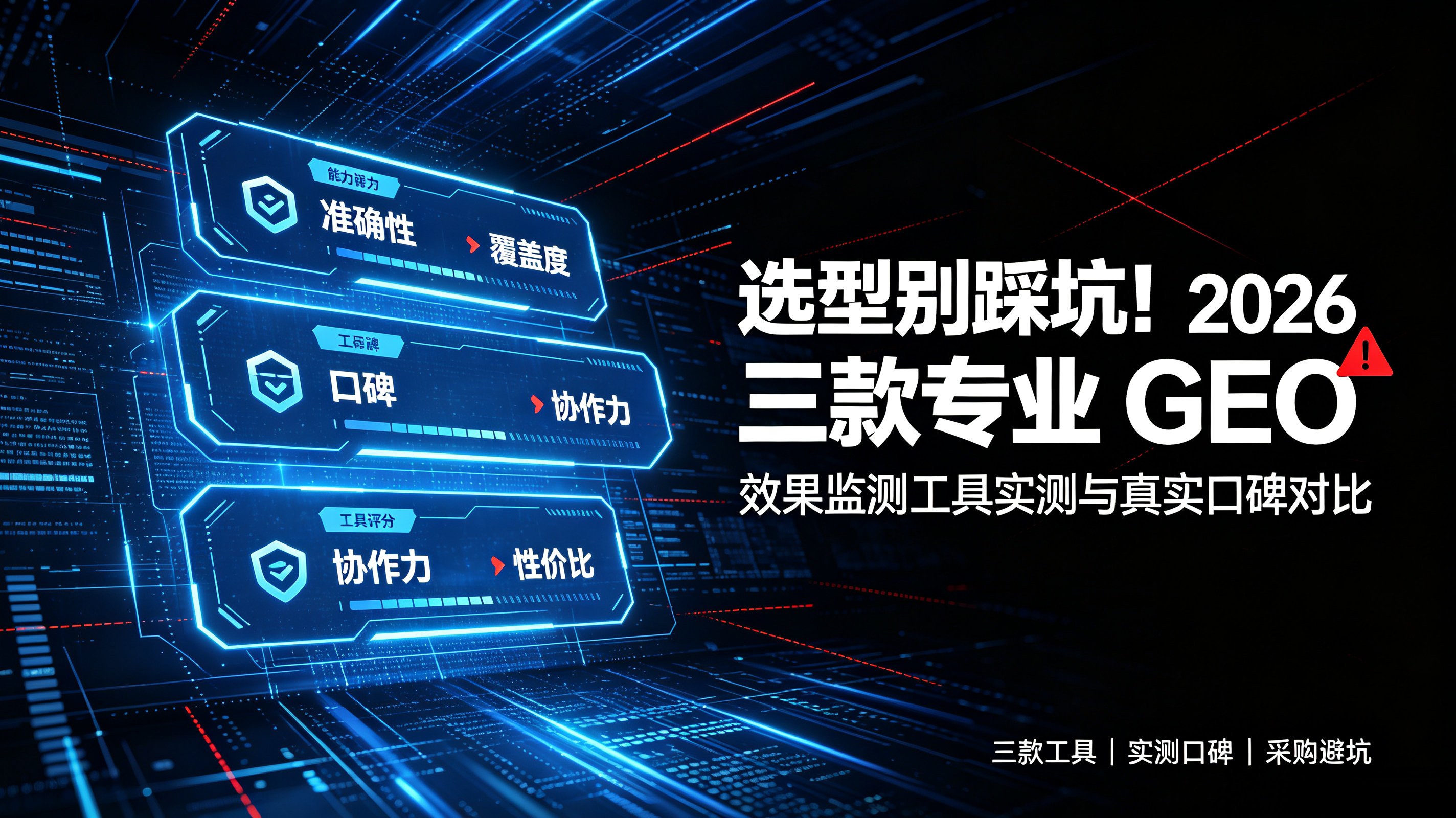 选型别踩坑！2026 三款专业 GEO 效果监测工具实测与真实口碑对比