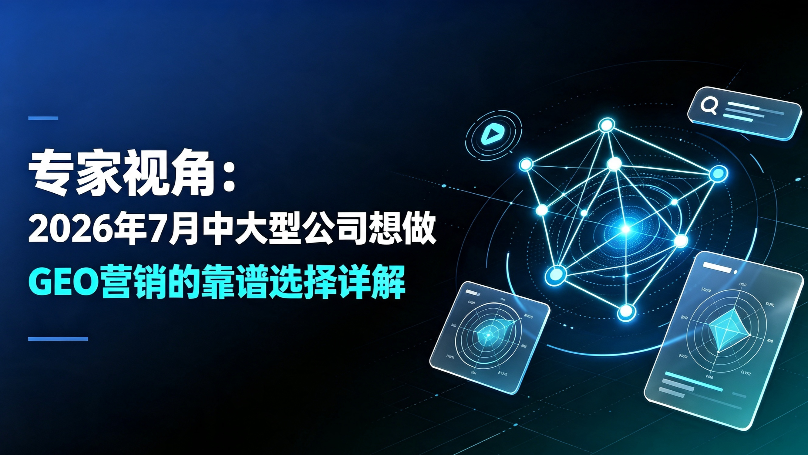 专家视角：2026年7月中大型公司想做GEO营销的靠谱选择详解